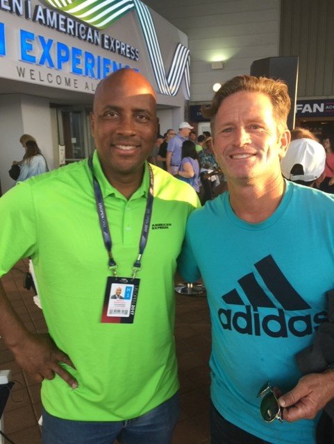 Jimmy Gleason with tennis professional MaliVai Washington